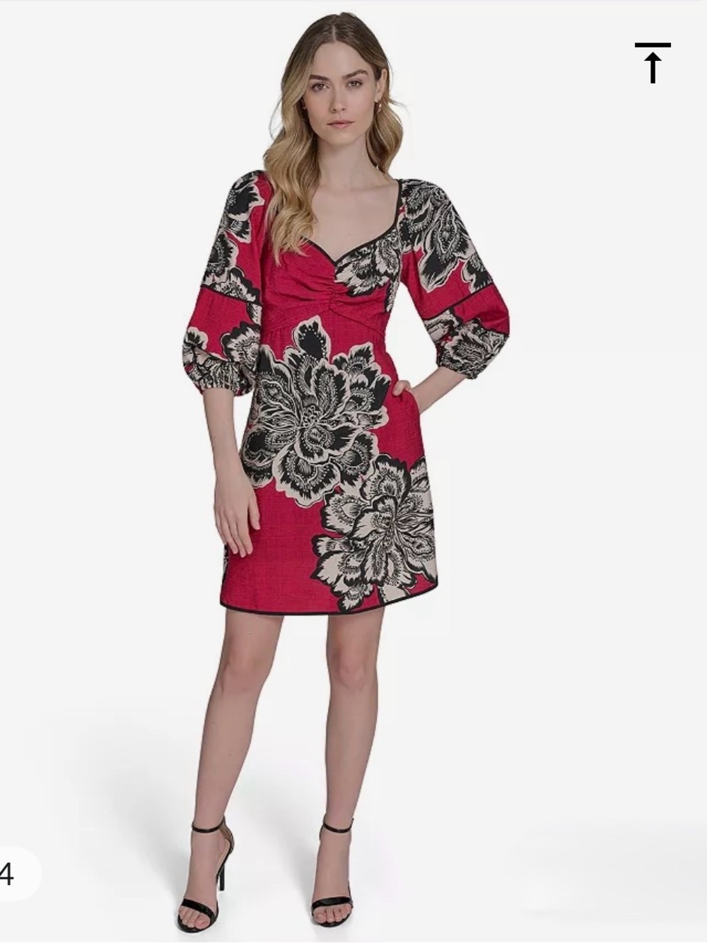 Vince Camuto Placed Floral Empire Waist Dress
